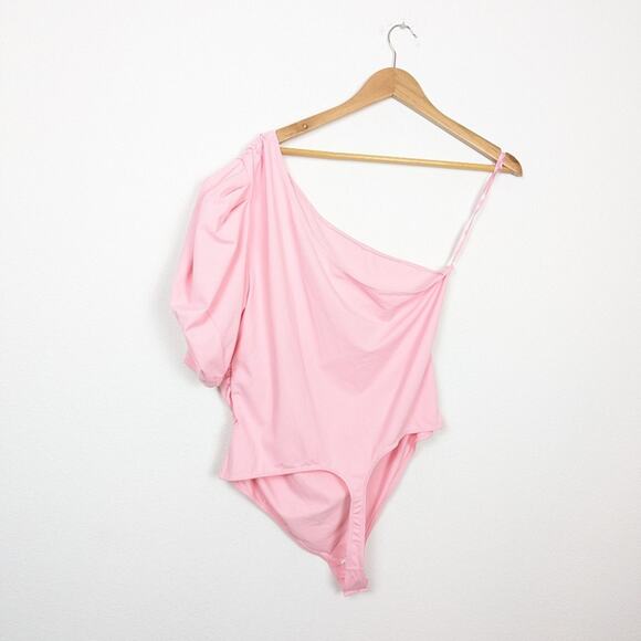 NWT Free People Pink Somethin Bout You One Shoulder Bodysuit Size XL - Picture 4 of 10